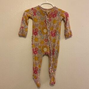 Posh Peanut Floral Bamboo Zippy Footed One Piece